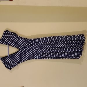 Kaileigh Knit Dress XS Navy White Polka Dots